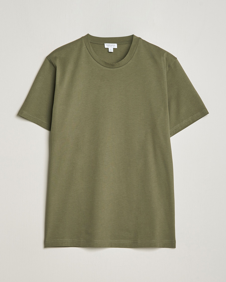 Herren | T-Shirts | Sunspel | Riviera Midweight Tee Khaki