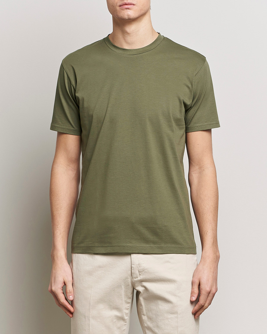 Herren | T-Shirts | Sunspel | Riviera Midweight Tee Khaki