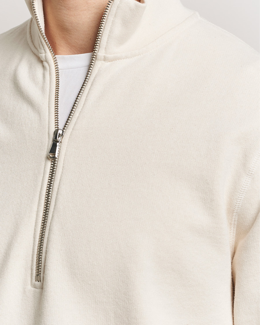 Herren | Pullover | Sunspel | Loopback Half Zip Sweatshirt Undyed