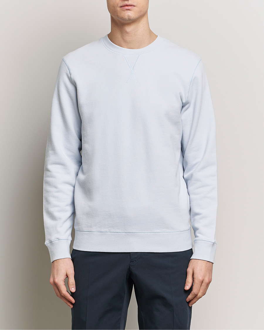 Men |  | Sunspel | Loopback Sweatshirt Light Blue