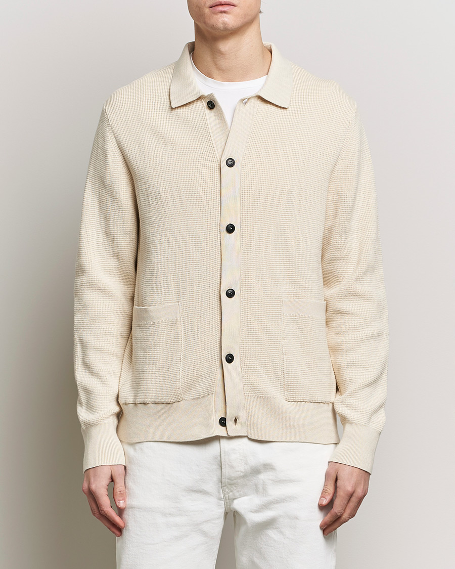 Men |  | Sunspel | Waffle Stitch Jacket Ecru