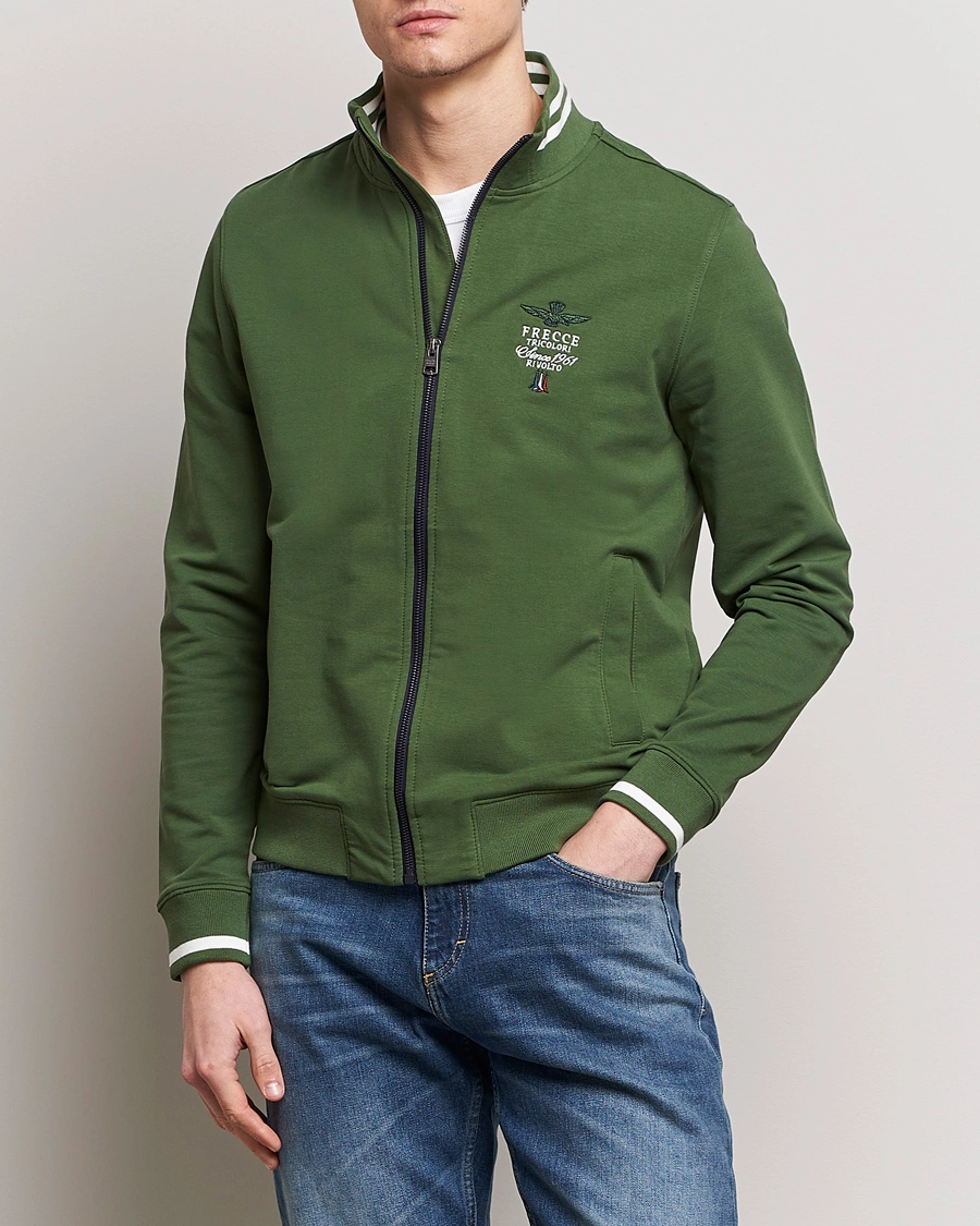 Herren | Kleidung | Aeronautica Militare | Full Zip Sweater Seaweed Green