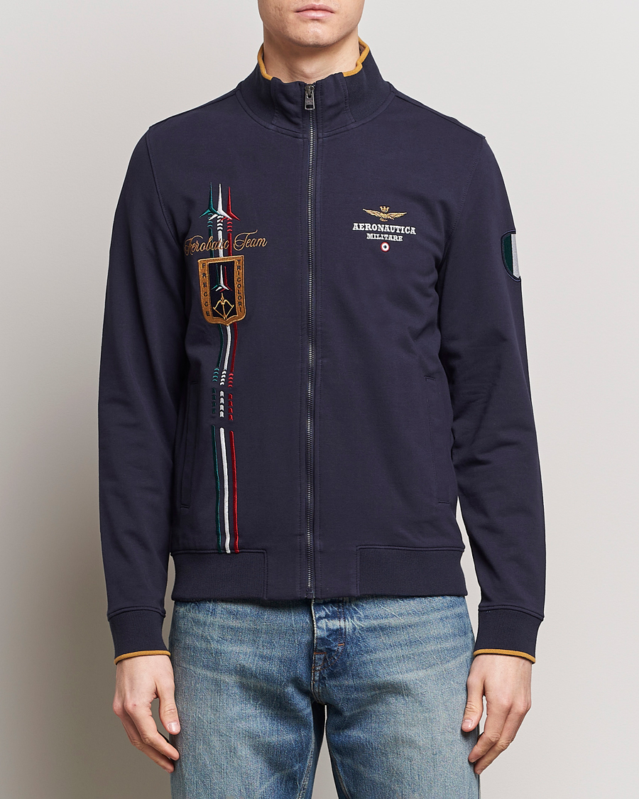 Men | Full-zip | Aeronautica Militare | Full Zip Tricolori Sweater Navy