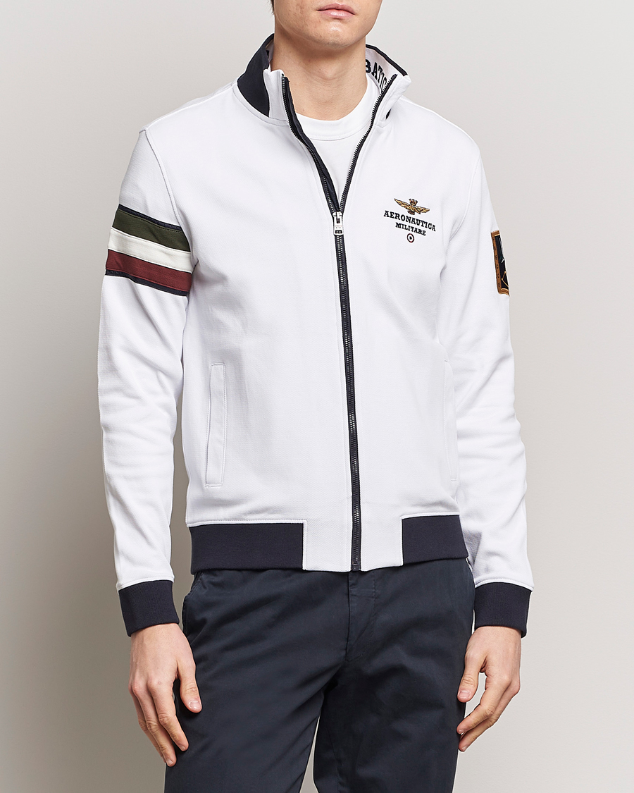 Herren | Full-zip | Aeronautica Militare | Full Zip Tricolori Sweater Off White