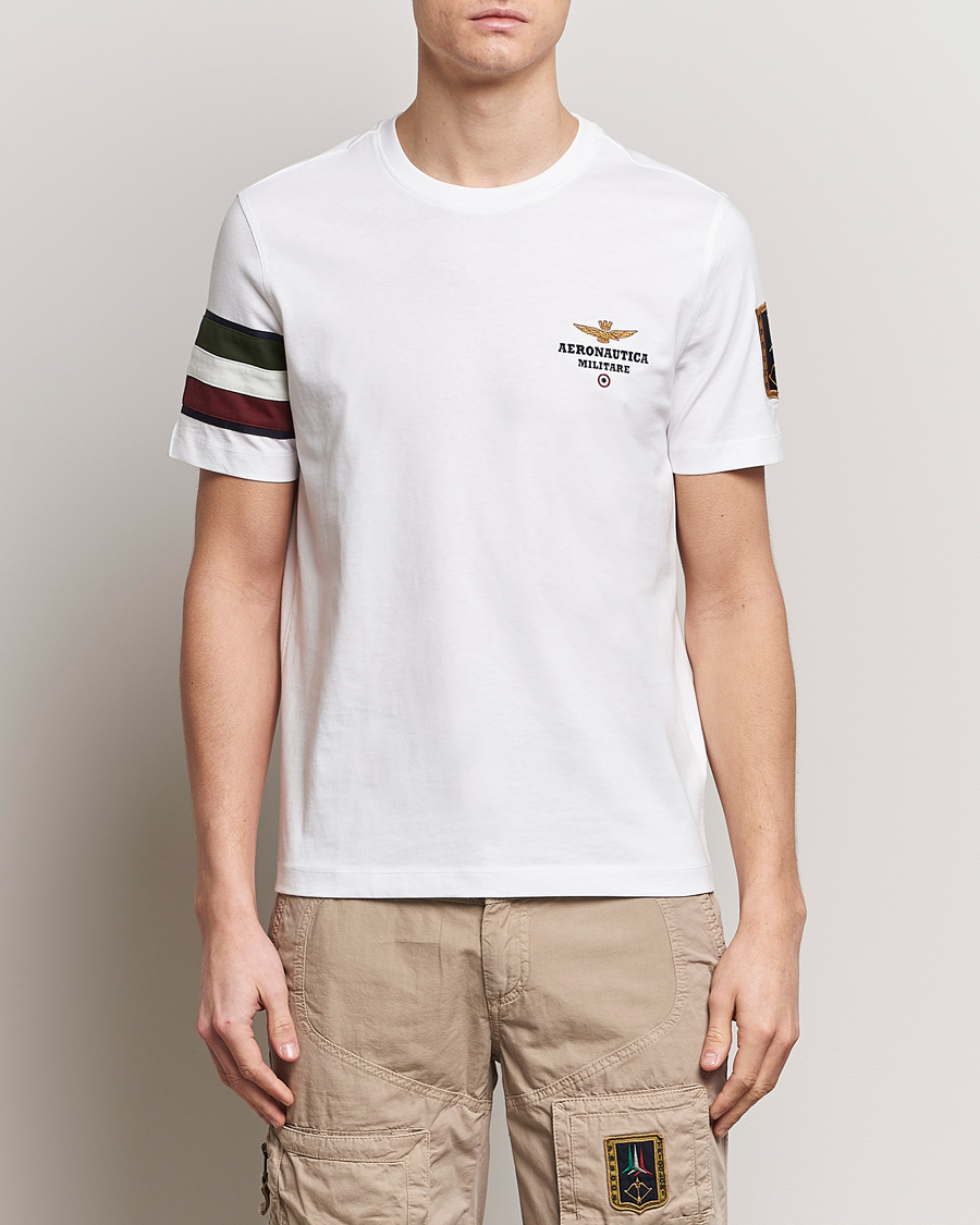 Herren |  | Aeronautica Militare | Tricolori Crew Neck T-Shirt Off White