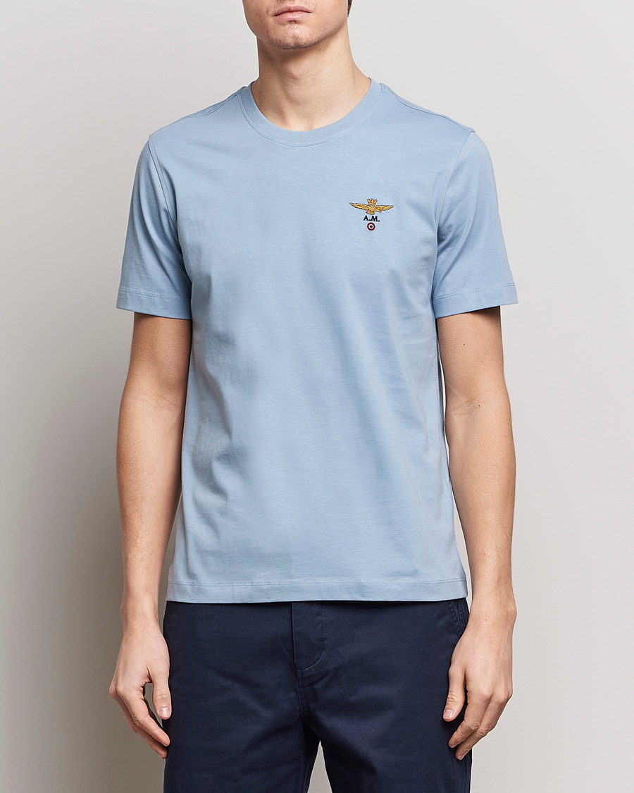 Men | T-Shirts | Aeronautica Militare | TS1580 Crew Neck T-Shirt Glacier Blue