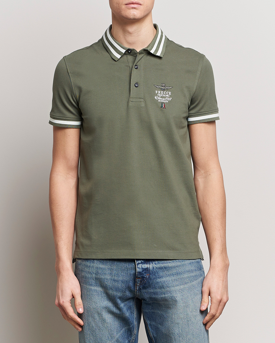 Herren |  | Aeronautica Militare | Tipped Polo Verde Green