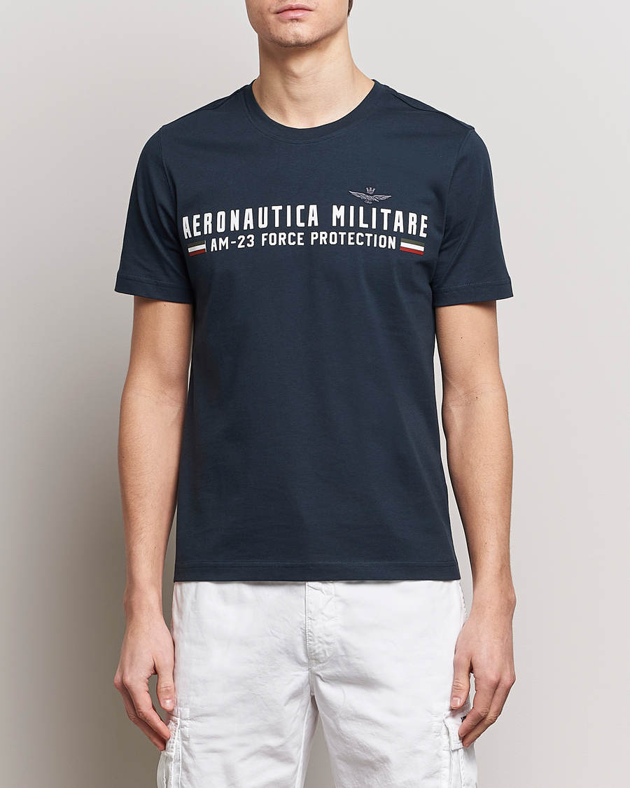 Herren |  | Aeronautica Militare | Logo Crew Neck T-Shirt Navy