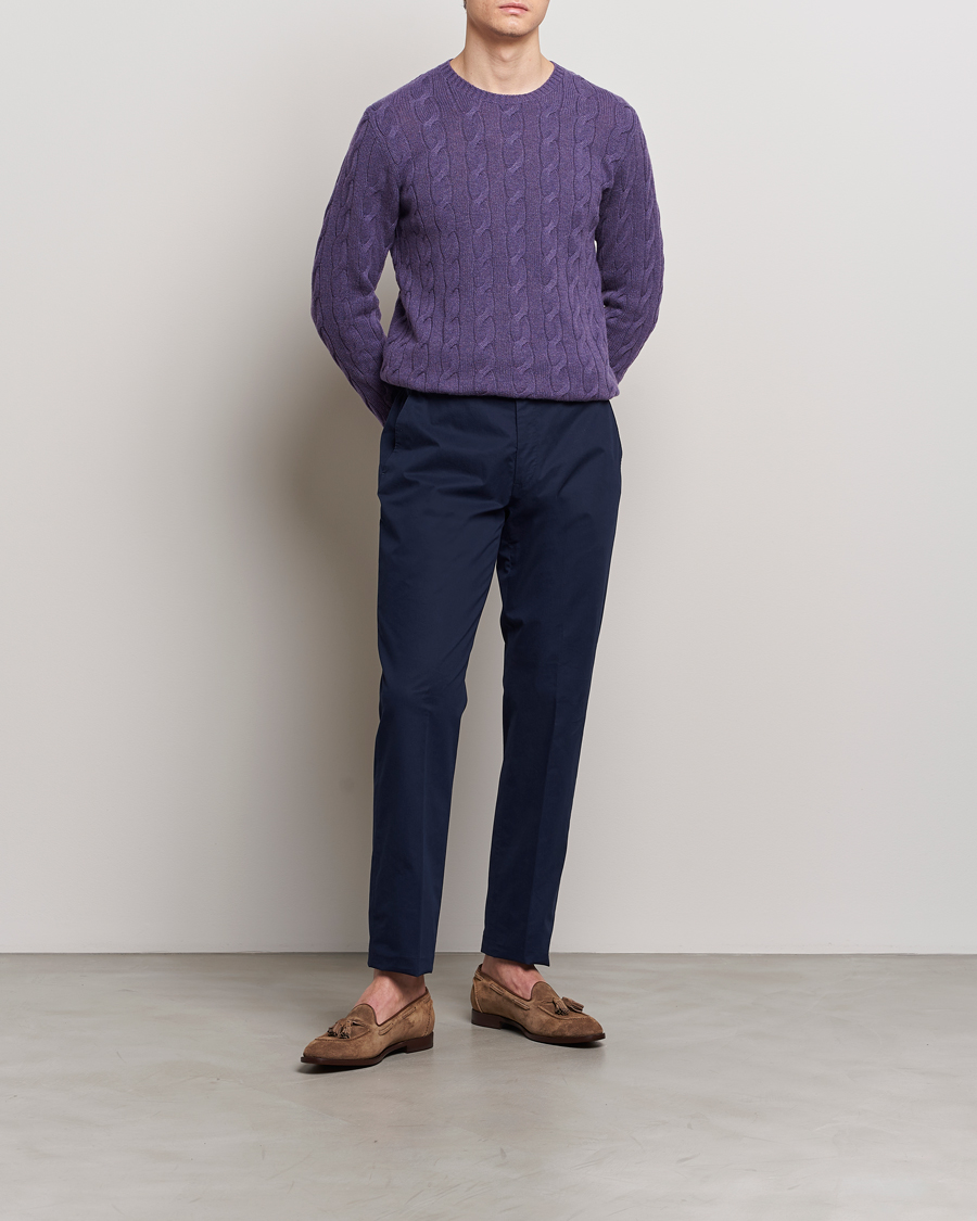 Herren | Hosen | Ralph Lauren Purple Label | Cotton Poplin Trousers Spring Navy