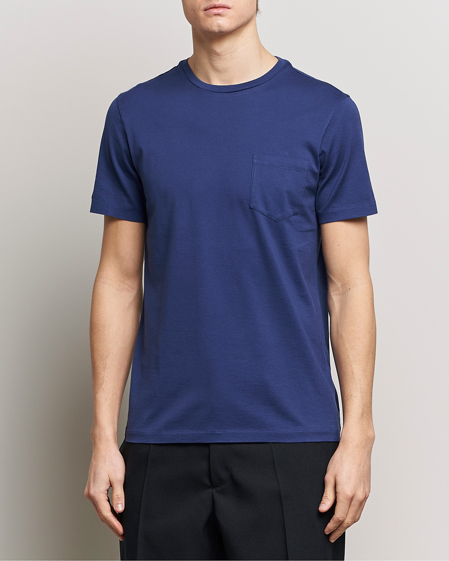 Herren |  | Ralph Lauren Purple Label | Garment Dyed Cotton T-Shirt Spring Navy