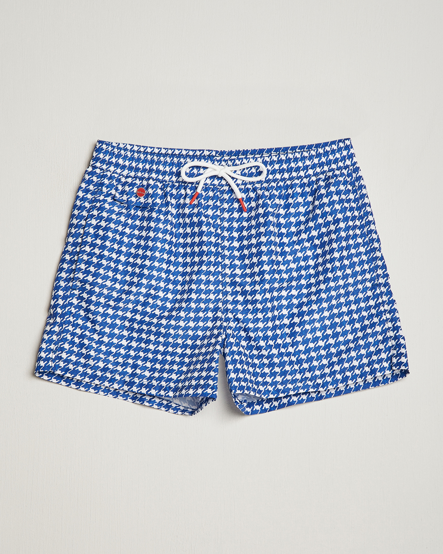 Herren | Badehosen | Kiton | Printed Nylon Swim Shorts Navy