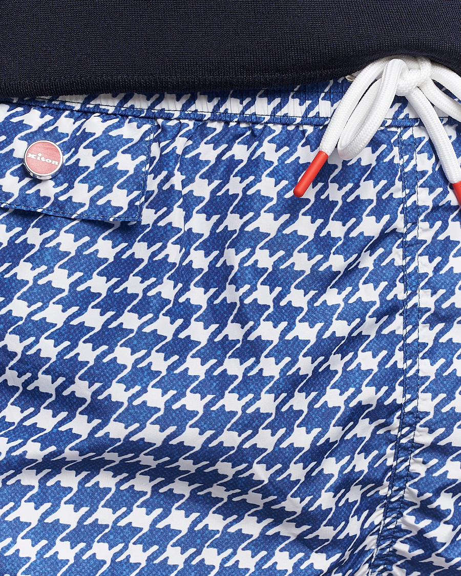 Herren | Badehosen | Kiton | Printed Nylon Swim Shorts Navy