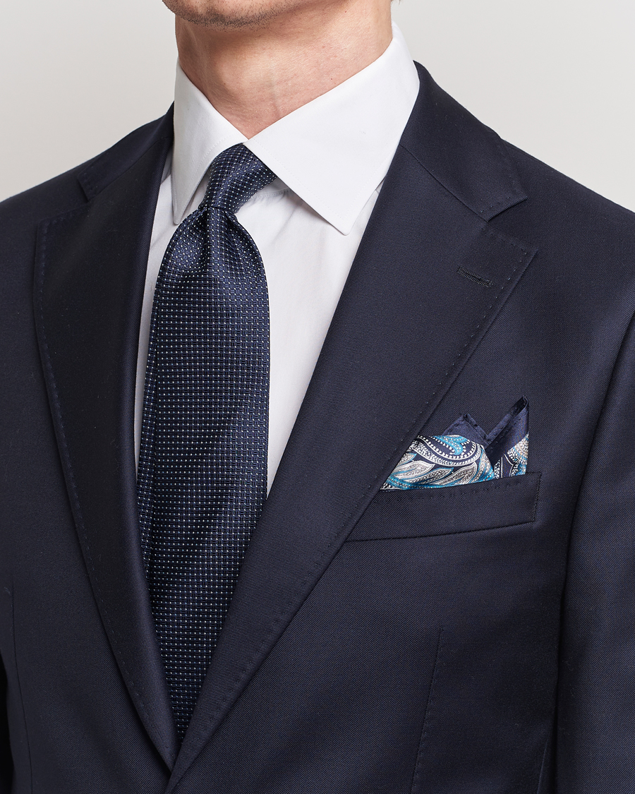 Herren | Business & Beyond | Amanda Christensen | Box Set Silk Twill 8cm Tie With Pocket Square Navy