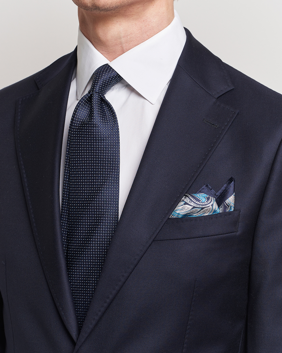 Herren | Business Casual | Amanda Christensen | Box Set Silk Twill 8cm Tie With Pocket Square Navy