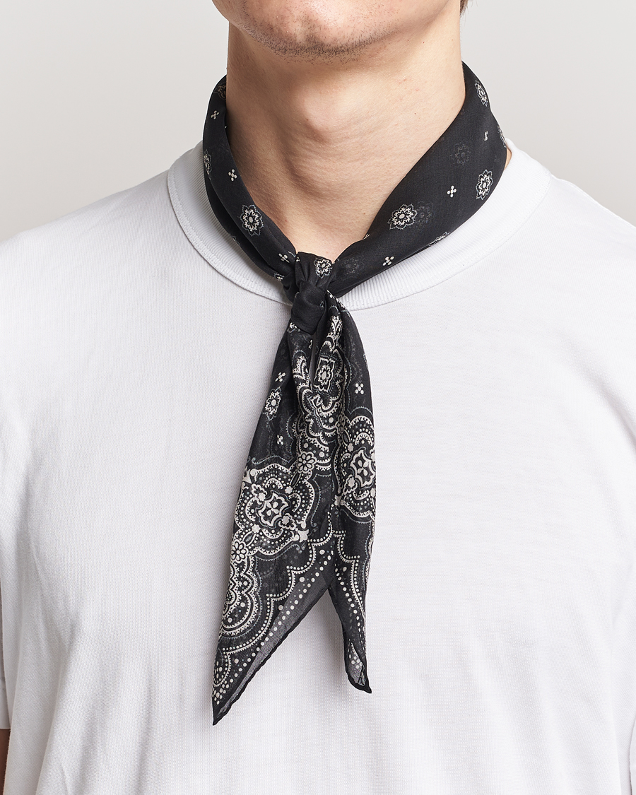 Herren | Amanda Christensen | Amanda Christensen | Cotton Voilé Printed Medallion Bandana Black