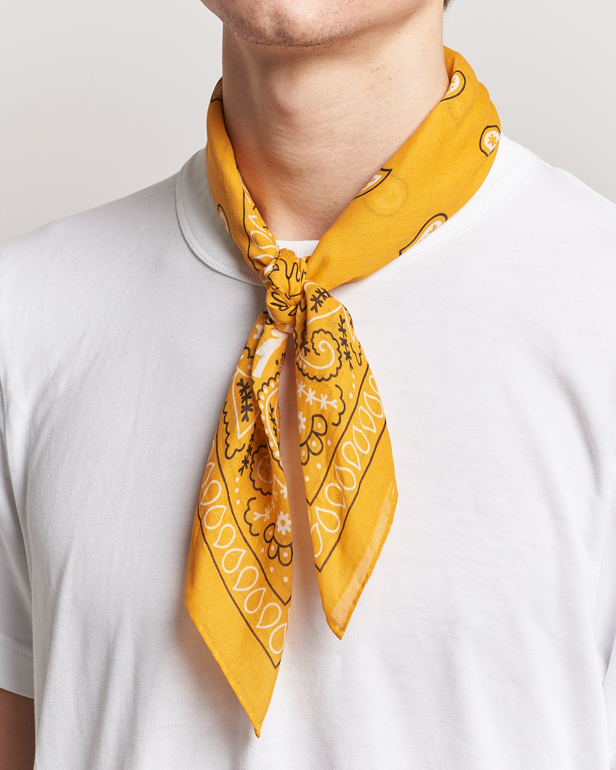 Men |  | Amanda Christensen | Cotton Voilé Printed Paisley Bandana Yellow