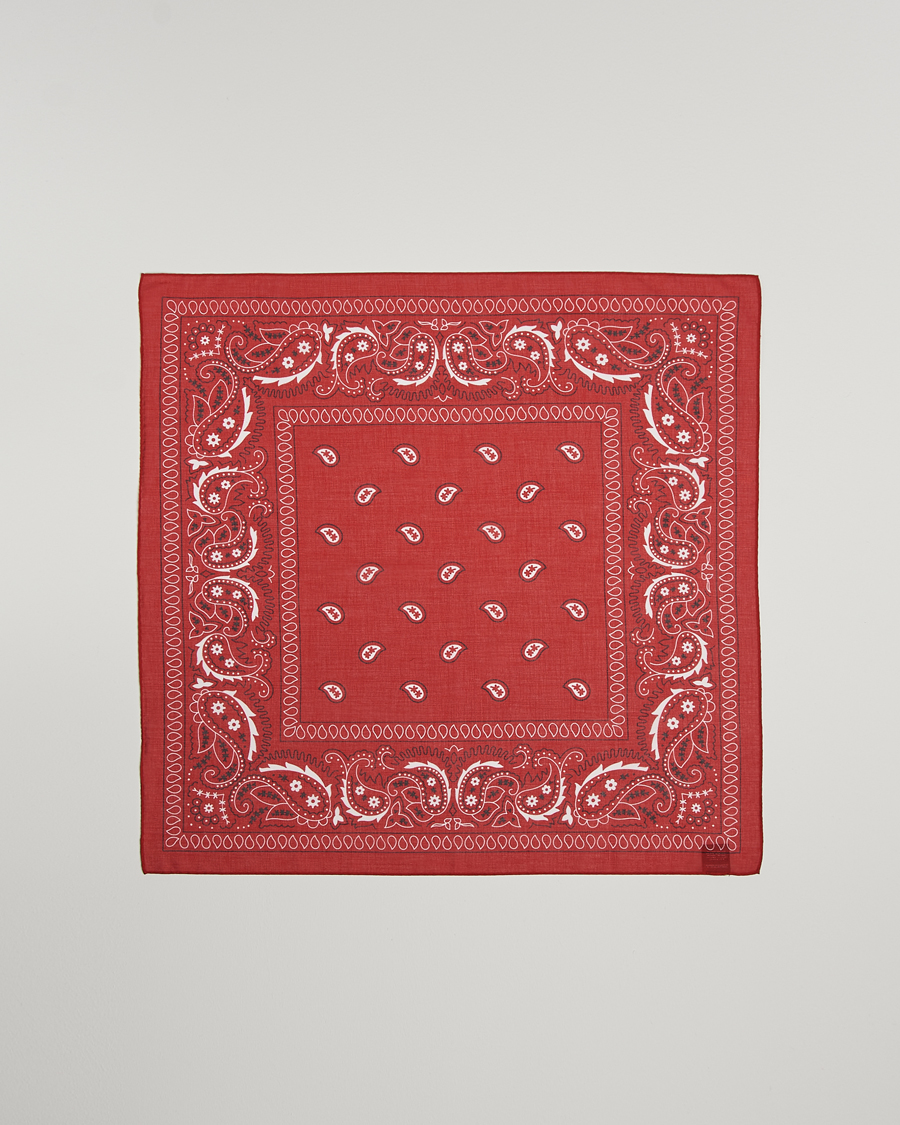Herren | Amanda Christensen Cotton Voilé Printed Paisley Bandana Red | Amanda Christensen | Cotton Voilé Printed Paisley Bandana Red