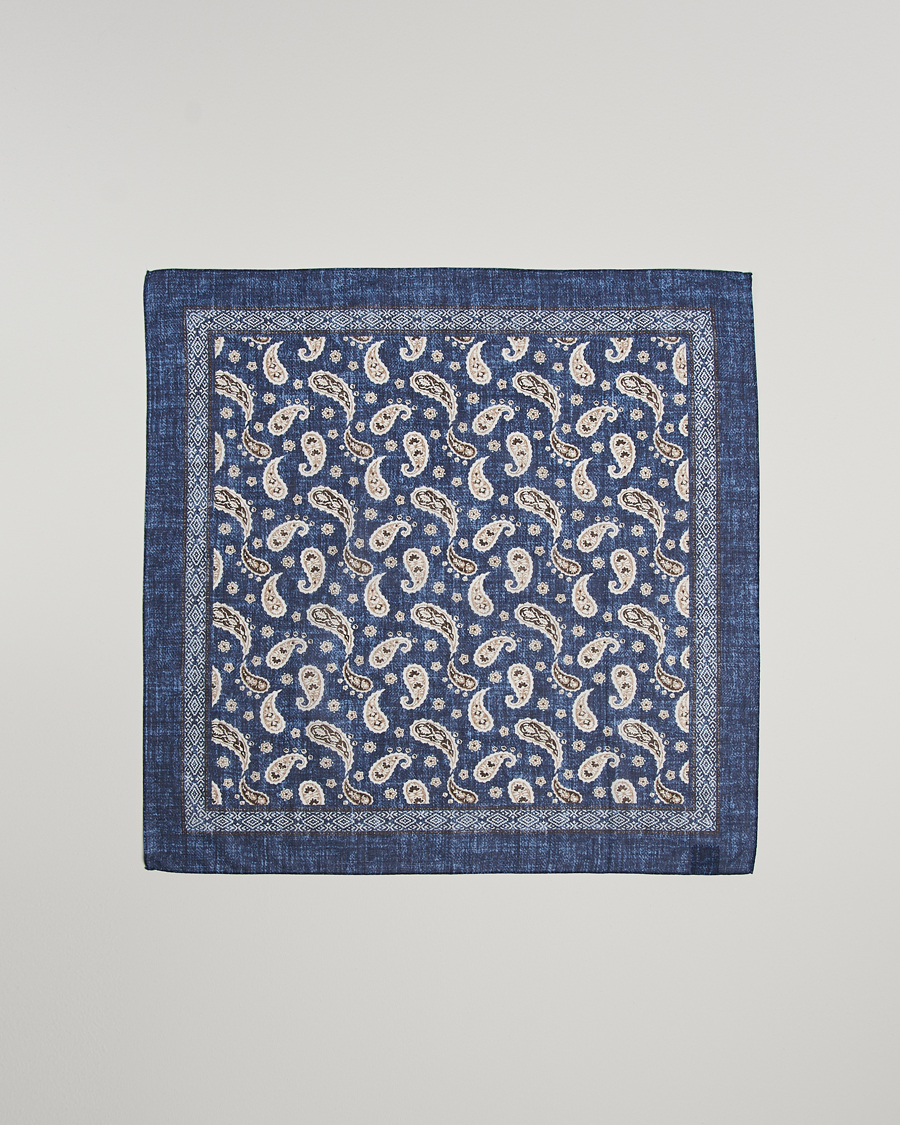Herren | Amanda Christensen Cotton Voilé Printed Paisley Bandana Navy | Amanda Christensen | Cotton Voilé Printed Paisley Bandana Navy