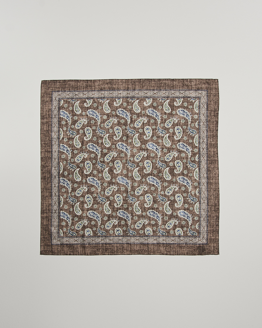 Herren | Amanda Christensen Cotton Voilé Printed Paisley Bandana Brown | Amanda Christensen | Cotton Voilé Printed Paisley Bandana Brown