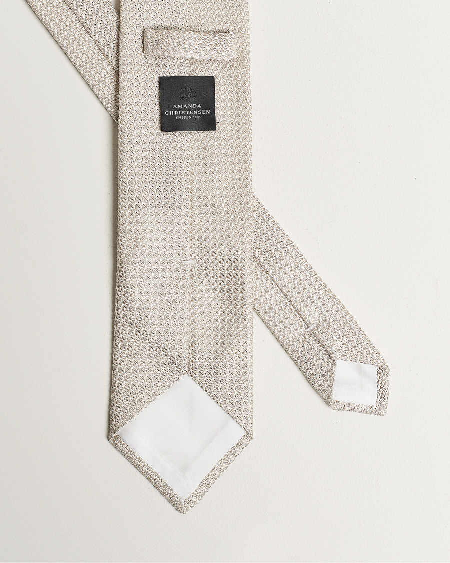 Herren | Krawatten | Amanda Christensen | Silk Grenadine 8 cm Tie Beige