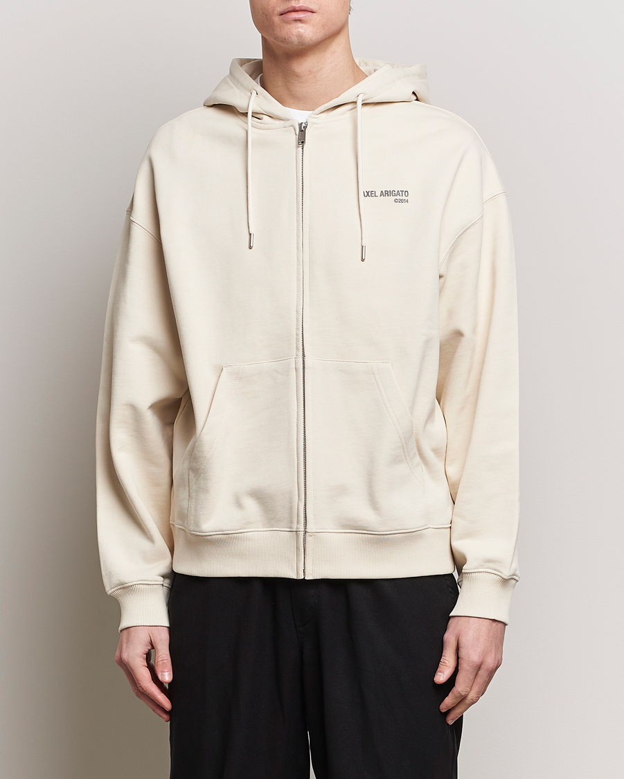 Men |  | Axel Arigato | Field Full Zip Hoodie Pale Beige