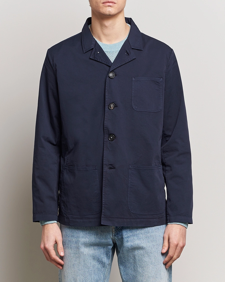 Herren | Overshirts | Massimo Alba | Florida Stone Washed Shirt Jacket Navy