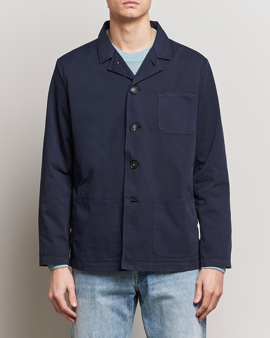 Herren | An overshirt occasion | Massimo Alba | Florida Stone Washed Shirt Jacket Navy