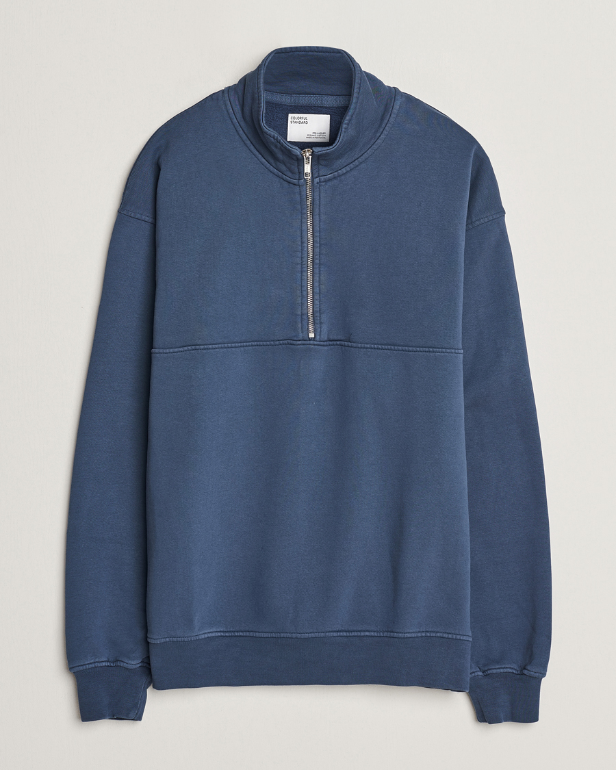 Herren | Pullover | Colorful Standard | Classic Organic Half-Zip Petrol Blue