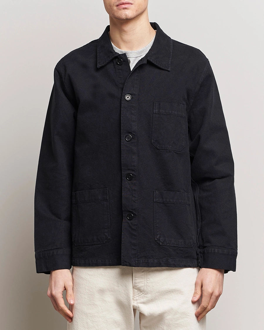 Men | Spring Jackets | Colorful Standard | Organic Workwear Jacket Deep Black
