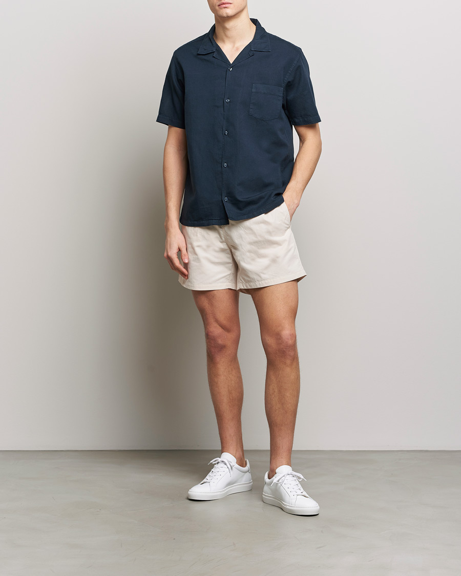navy shirt navy shorts