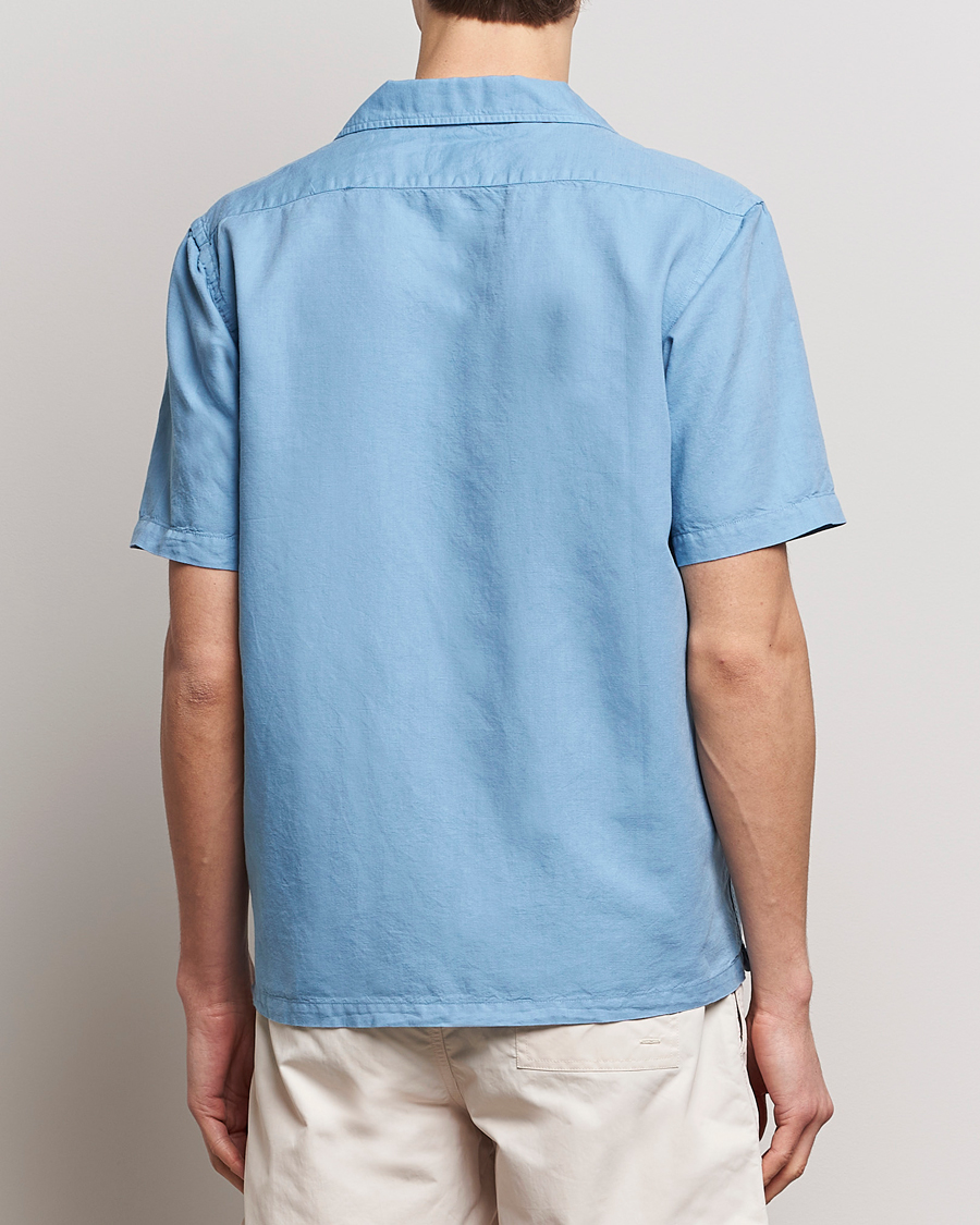 Herren | Hemden | Colorful Standard | Cotton/Linen Short Sleeve Shirt Seaside Blue