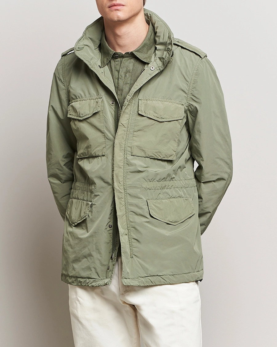 Herren | Übergangsjacken | Aspesi | Giubotto Garment Dyed Field Jacket Sage