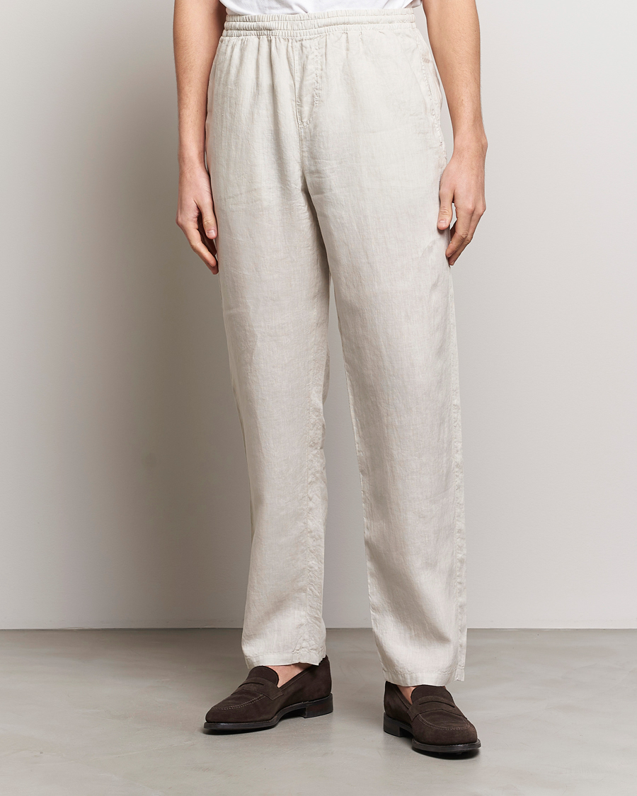 Herren |  | Aspesi | Ventura Drawstring Linen Pants Light Beige
