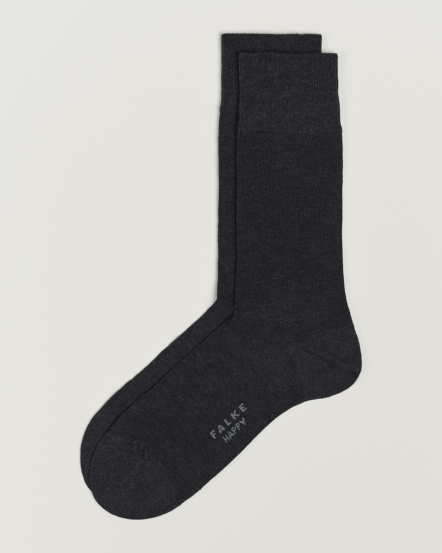 Herren | Unterwäsche | Falke | Happy 2-Pack Cotton Socks Anthracite Melange