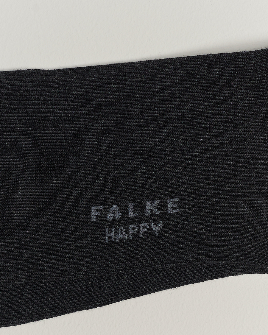 Men | Falke | Falke | Happy 2-Pack Cotton Socks Anthracite Melange