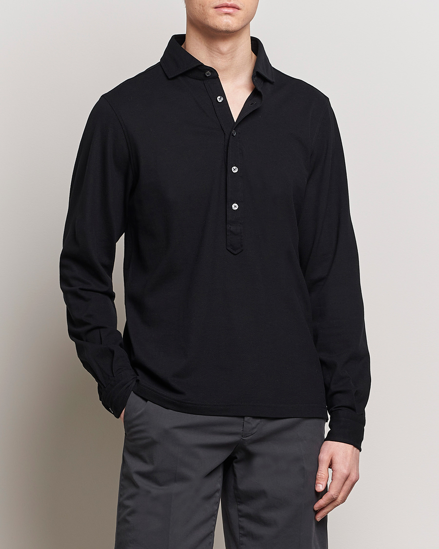 Herren | Freizeithemden | Gran Sasso | Popover Shirt Black