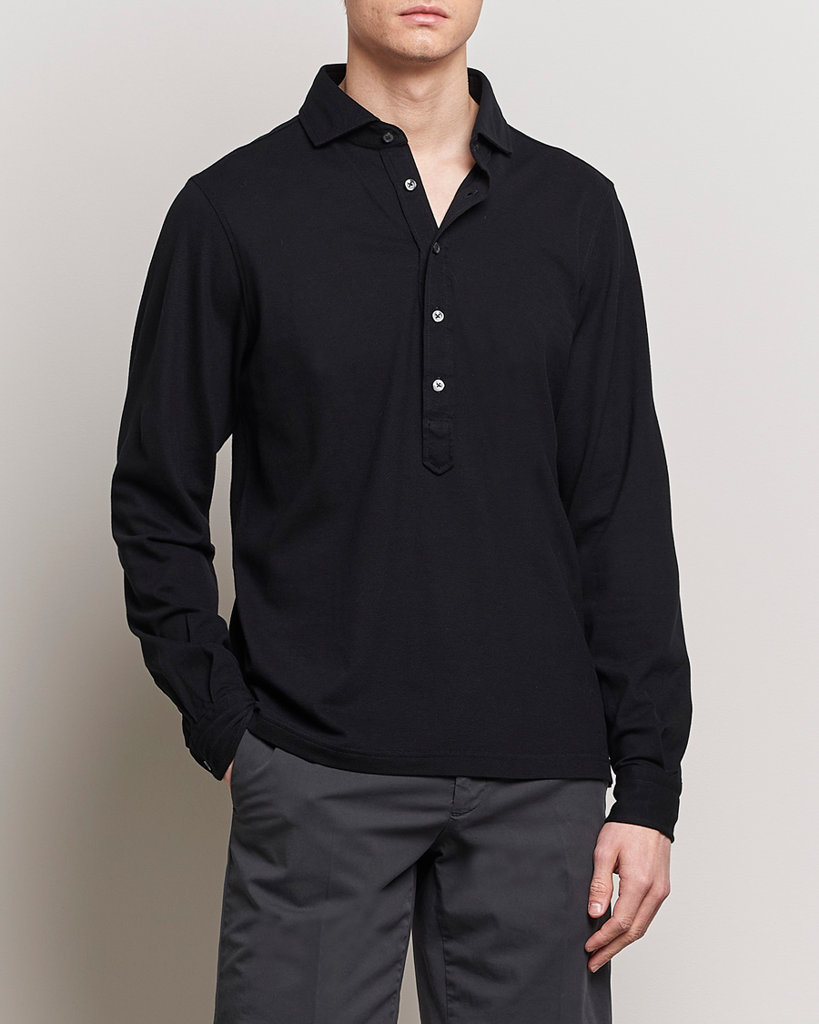 Herren | Hemden | Gran Sasso | Popover Shirt Black