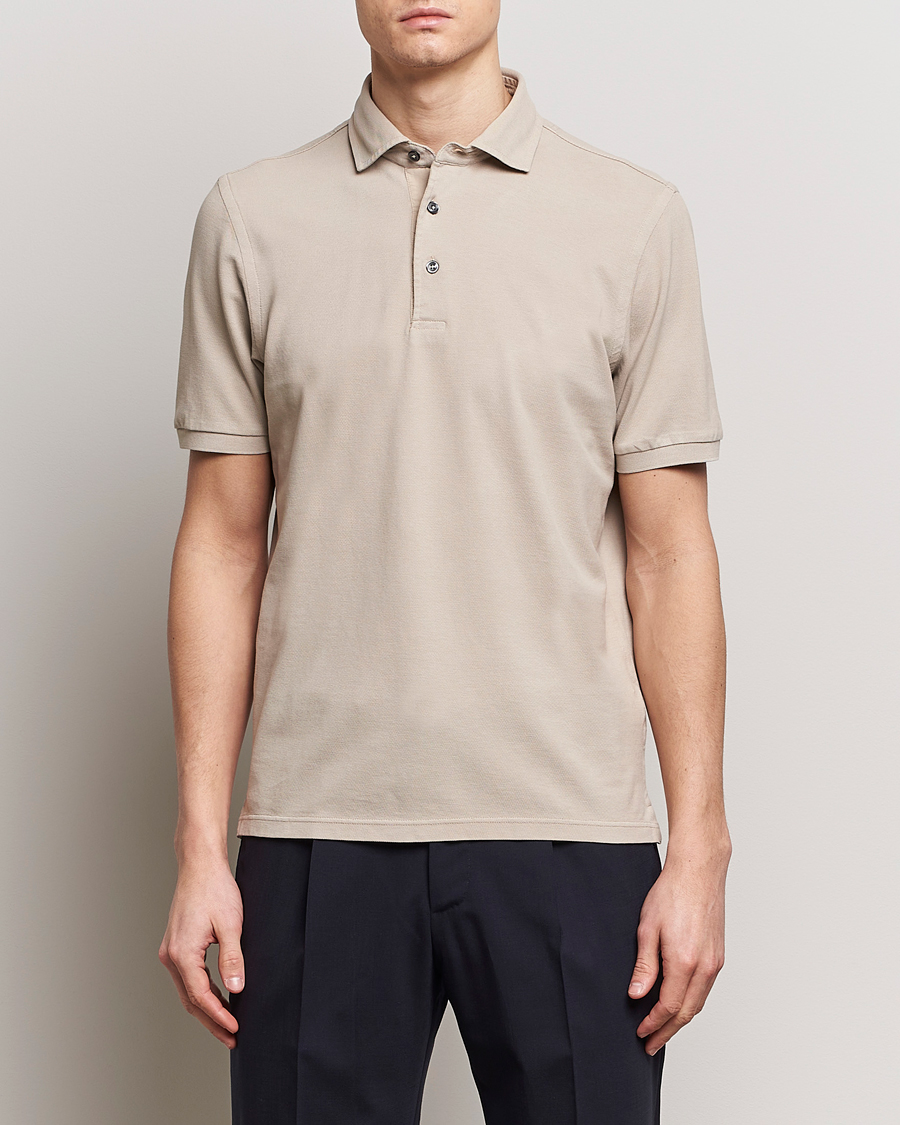 Herren | Kleidung | Gran Sasso | Washed Polo Beige Melange