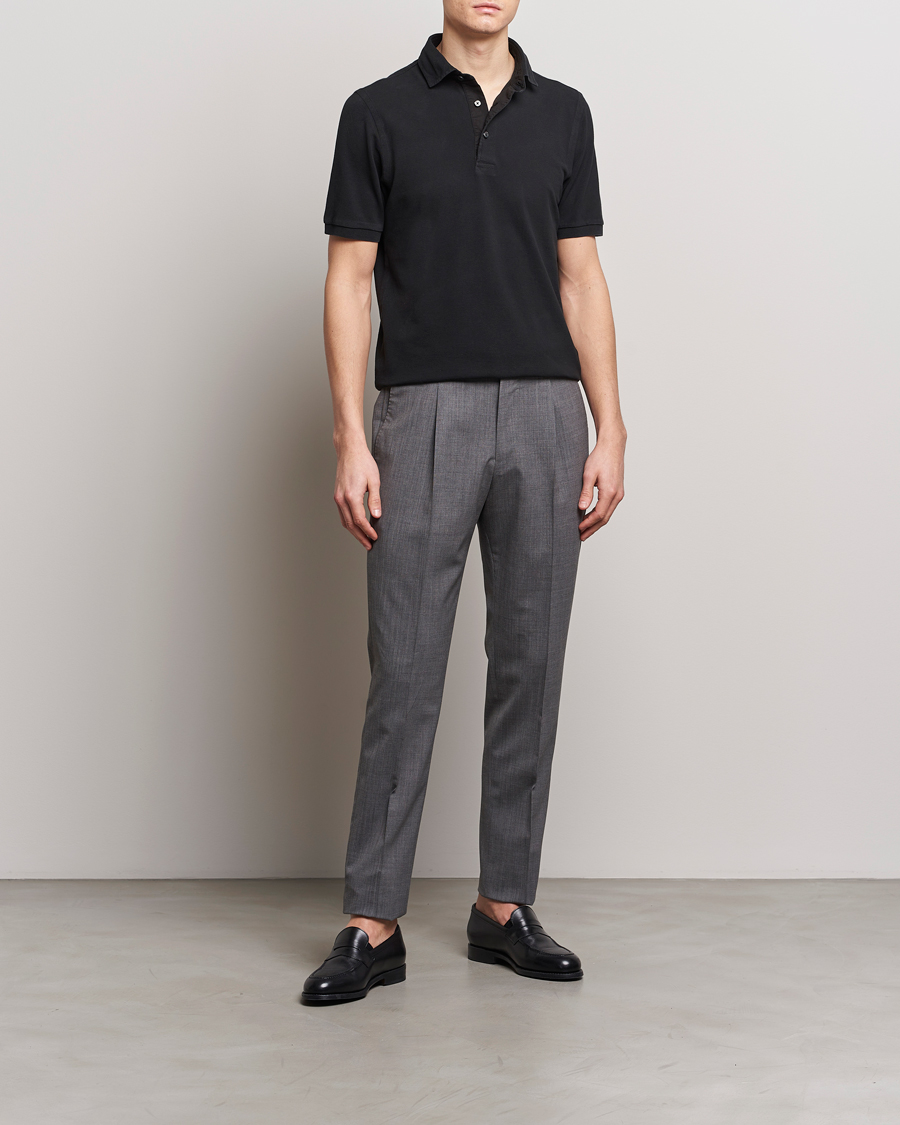 Herren | Poloshirts | Gran Sasso | Washed Polo Black