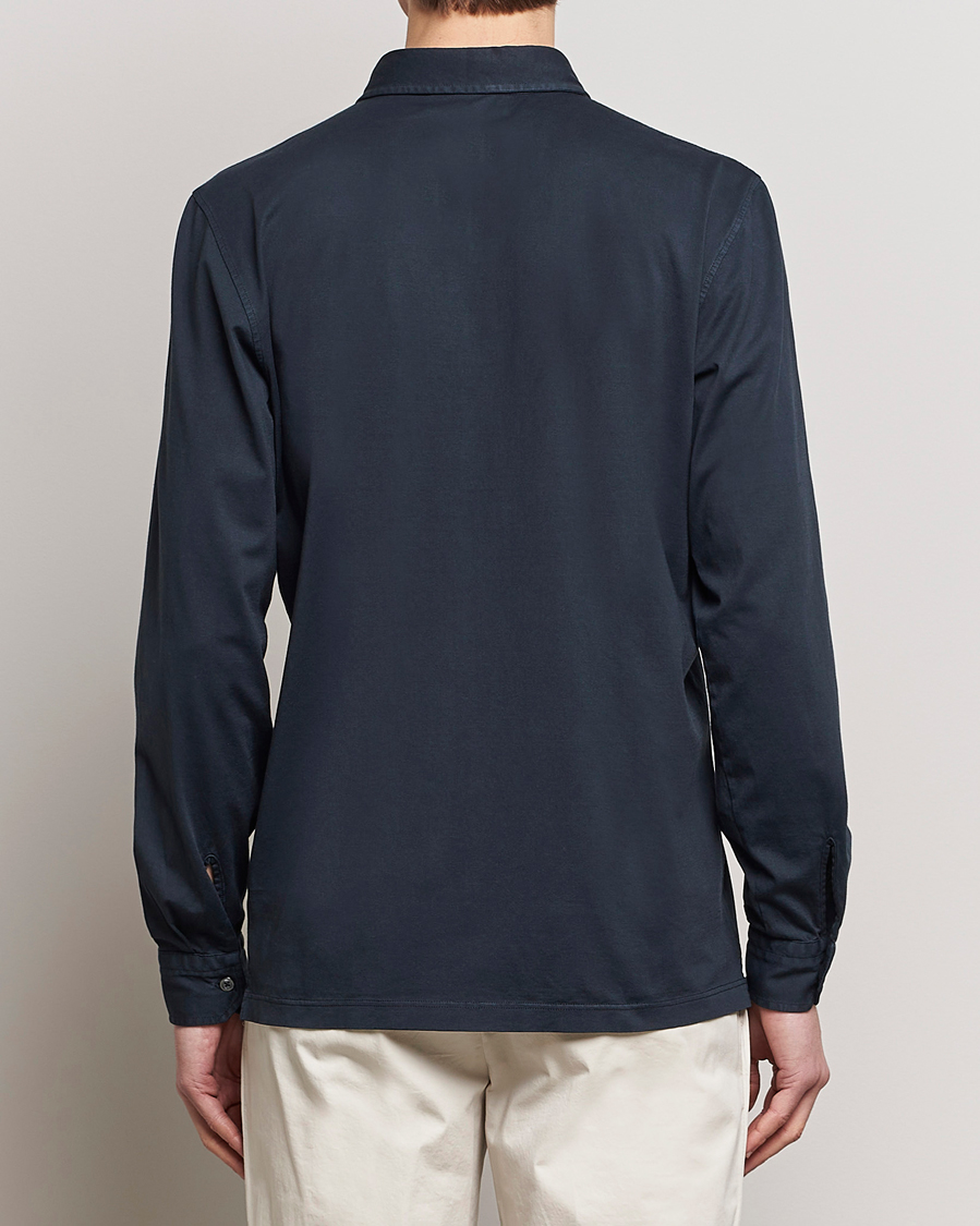 Herren | Hemden | Gran Sasso | Washed Cotton Jersey Shirt Navy
