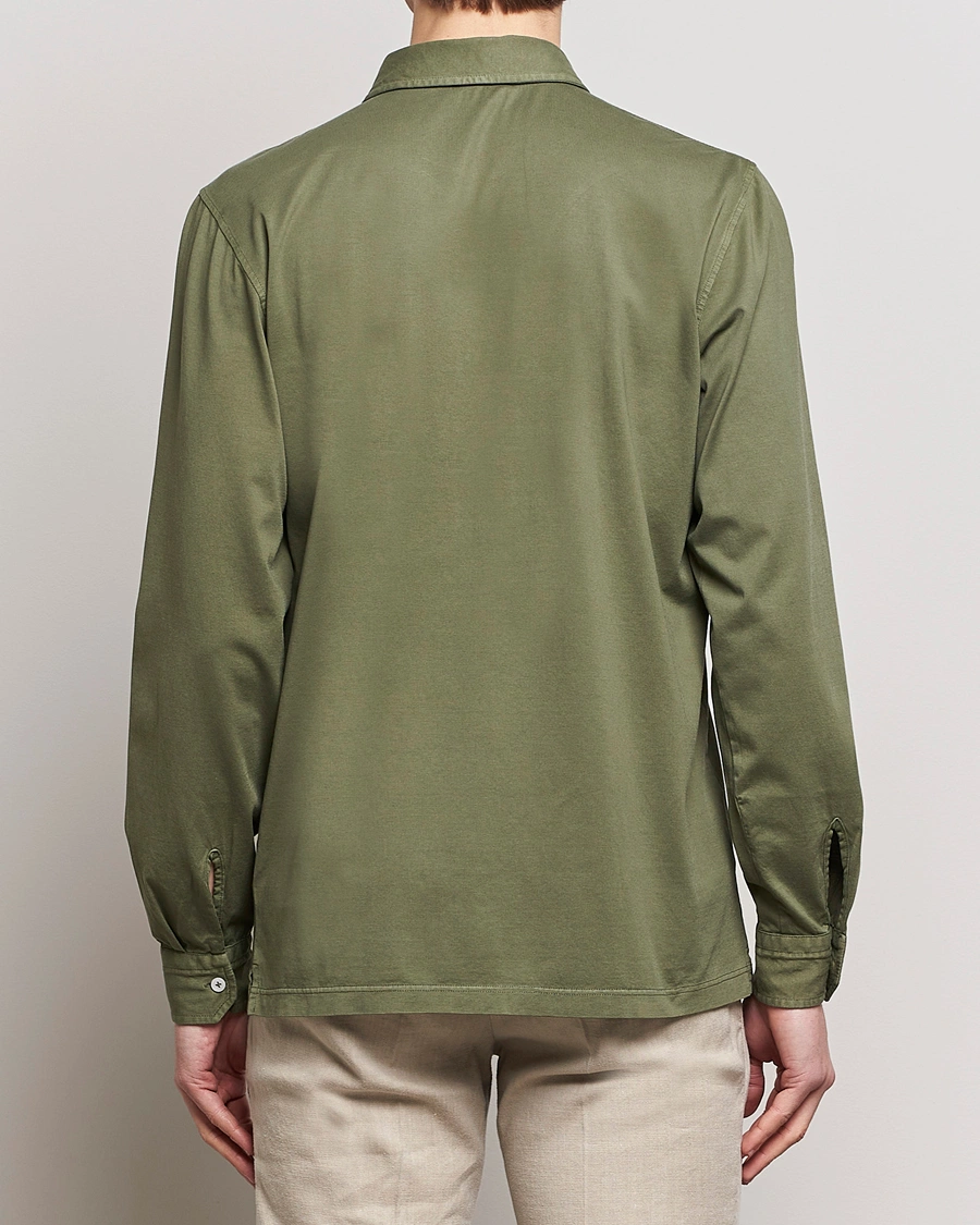 Herren | Hemden | Gran Sasso | Washed Cotton Jersey Shirt Green