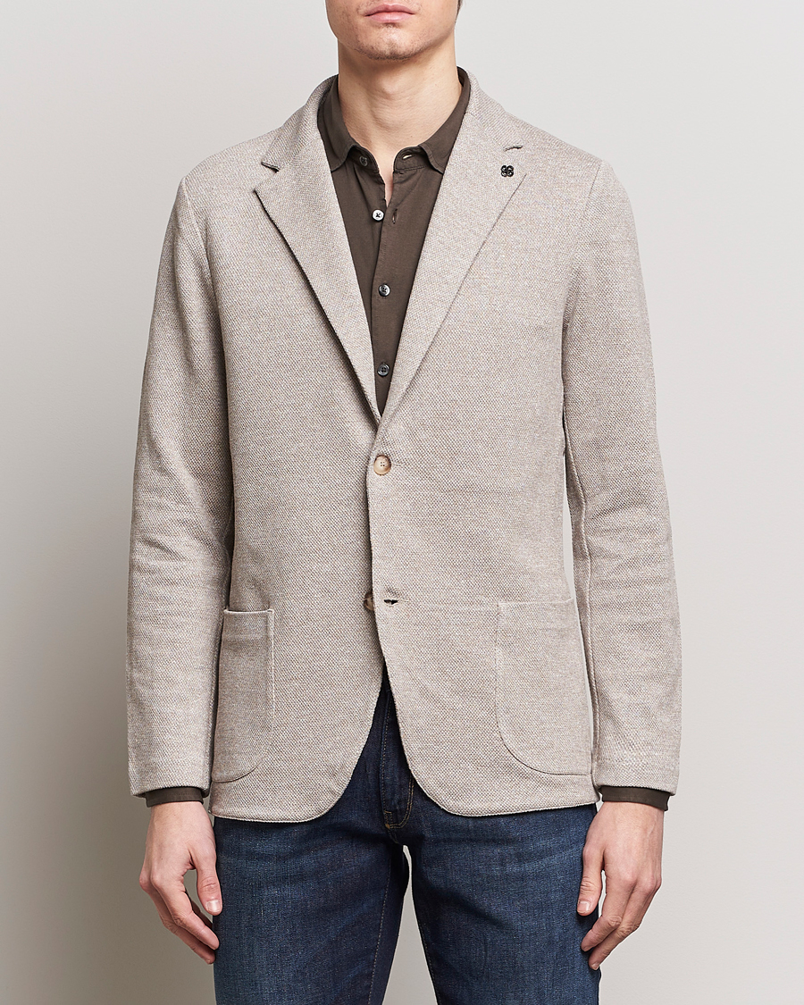 Herren | Italian Department | Gran Sasso | Structured Cotton/Linen Blazer Beige Melange