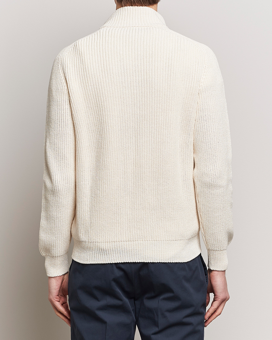 Herren | Pullover | Gran Sasso | Cotton Heavy Knitted Half Zip Cream