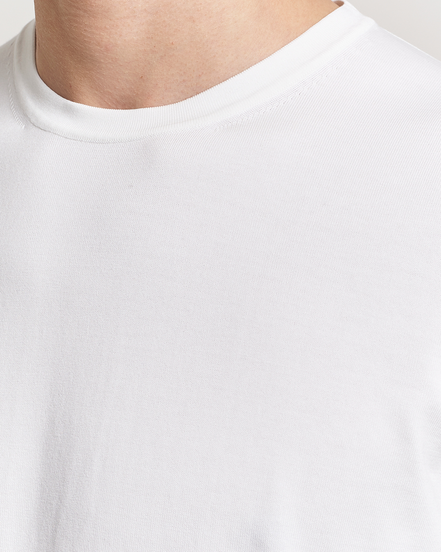 Herren | T-Shirts | Gran Sasso | Cotton Knitted Crew Neck T-Shirt White