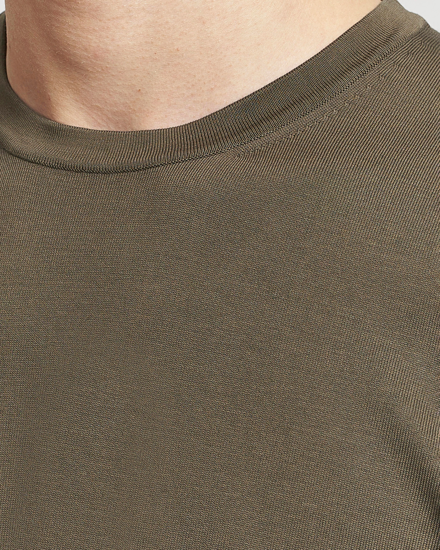 Herren | T-Shirts | Gran Sasso | Cotton Knitted Crew Neck T-Shirt Dark Brown