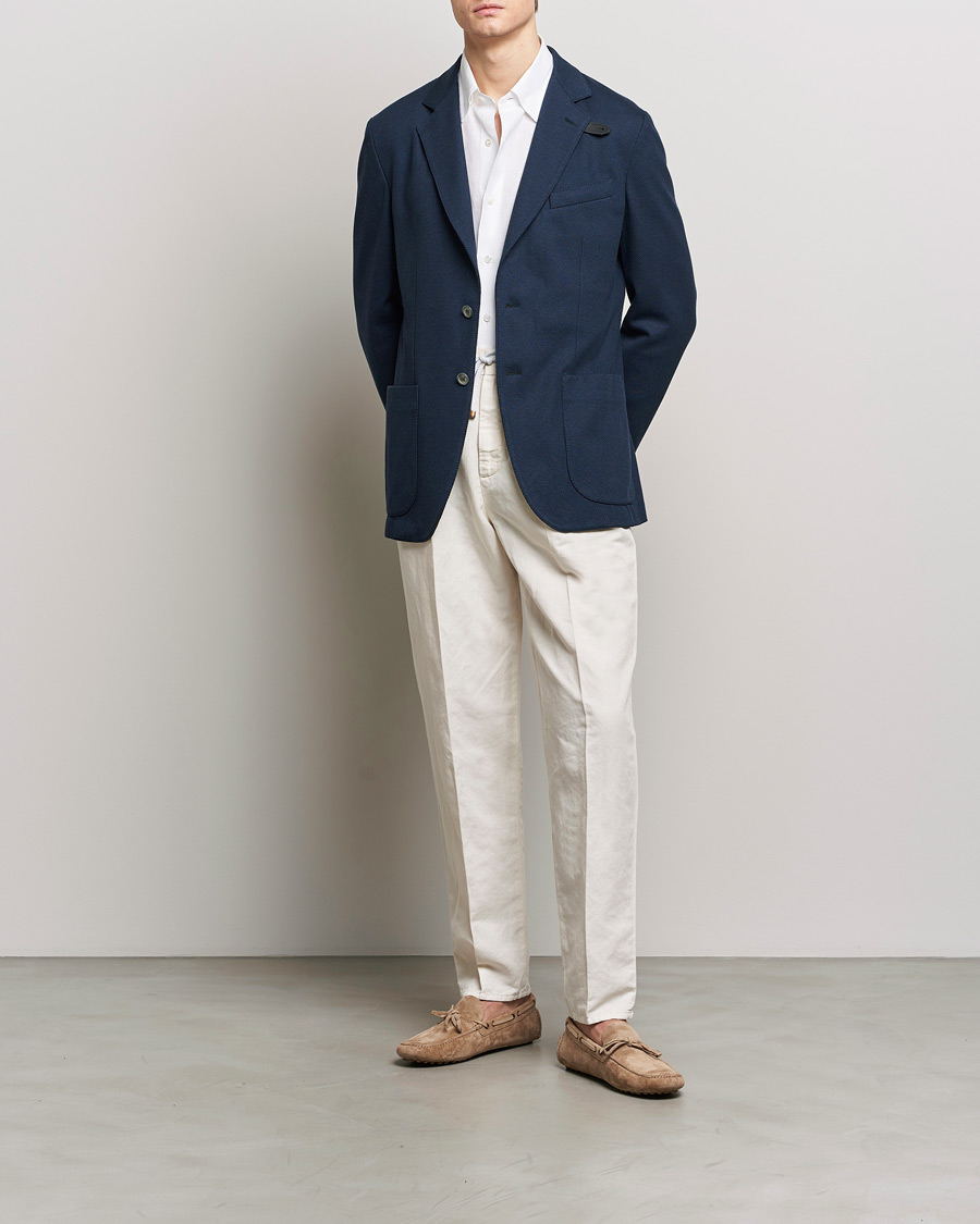 Herren | Sakkos | Brioni | Cotton/Silk Jersey Blazer Navy