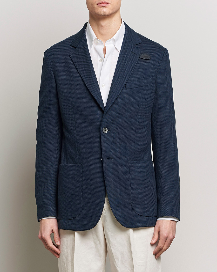 Herr |  | Brioni | Cotton/Silk Jersey Blazer Navy