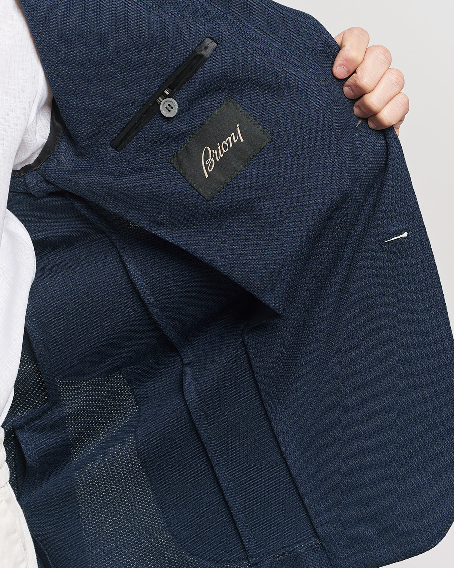 Herren | Sakkos | Brioni | Cotton/Silk Jersey Blazer Navy