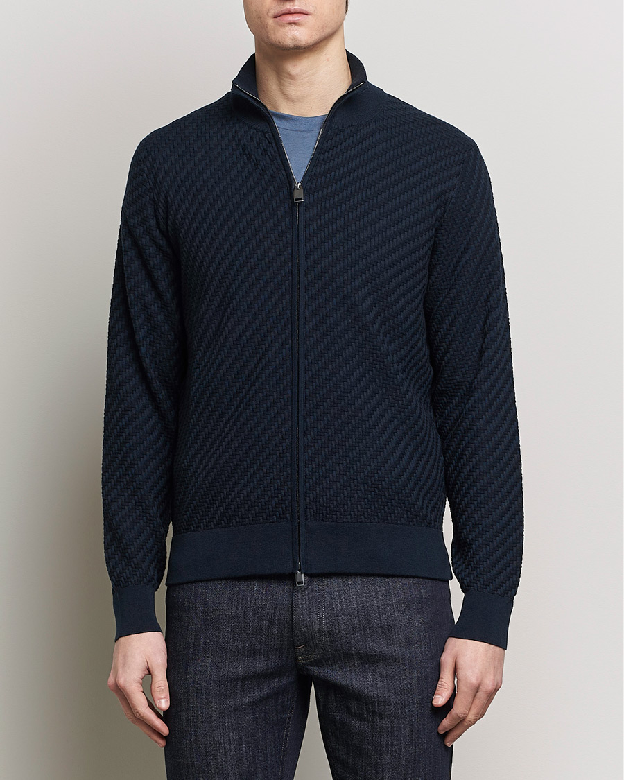 Herren | Brioni | Brioni | Cashmere/Silk Blend Full Zip Navy