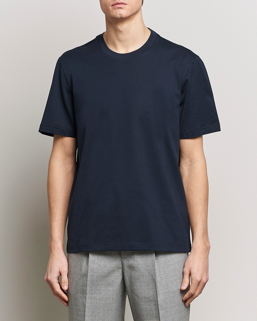 Herren |  | Brioni | Short Sleeve Cotton T-Shirt Navy